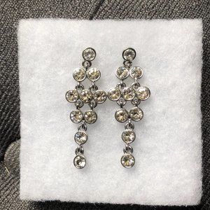 EUC! Faux Diamond Chandelier Statement Earrings